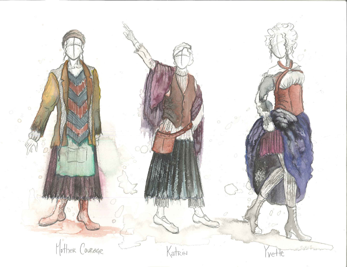 rendering- Mother courage, Katrin & Yvette