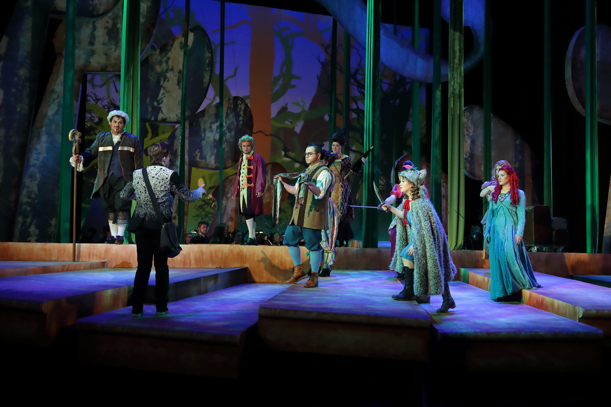 Production photo- turning on the narrator